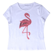 Sequin Flamingo Womens Short Sleeve T Shirts Summer Tops Tees Blouse